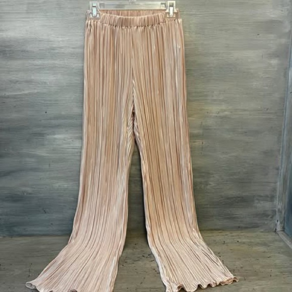 SHEIN‎ Champagne Crepe Iridescent Fancy Pants XS Like New